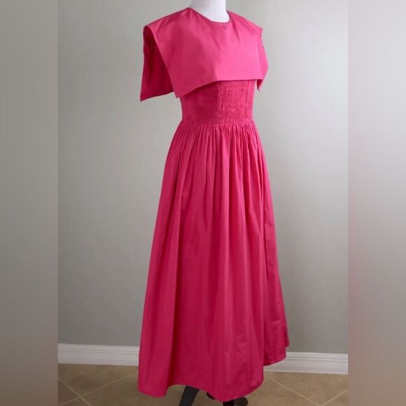 Antonio Melani Jennifer Sumko Rachel Taffeta Capelet Pink Midi Dress NWT Size 4 - Picture 8 of 13
